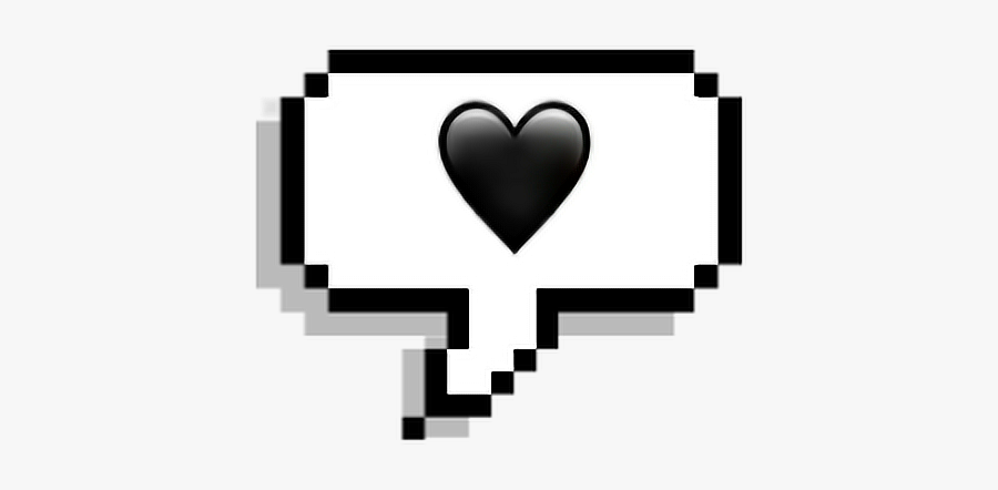Clip Art Tumblr Overlays Clipart One Direction - Black Heart Emoji Aesthetic, Transparent Clipart