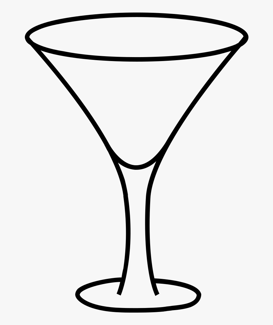 Martini Glass Coloring Page - Noun Project Cocktail Glas, Transparent Clipart