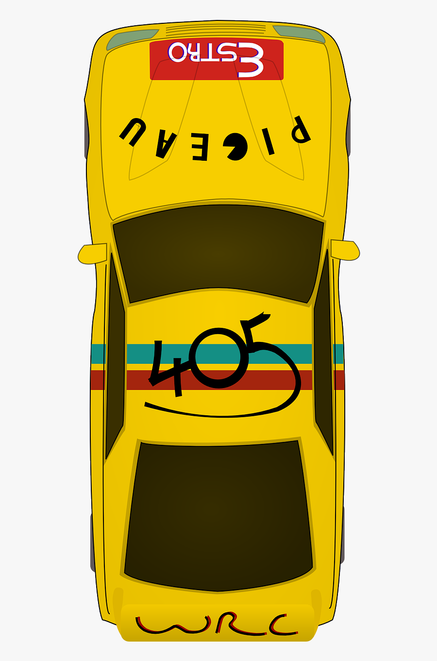 Car Vehicle Yellow Free Picture - Chair Top View Png, Transparent Clipart