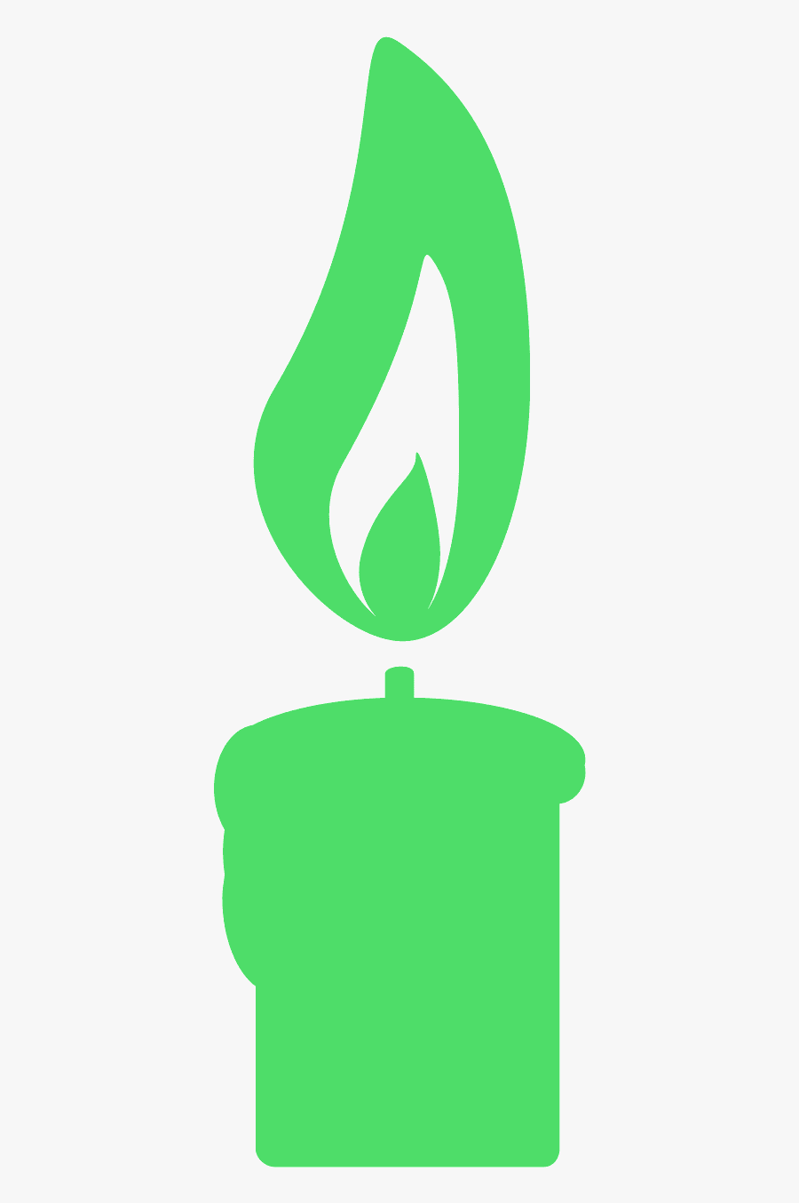 Green Candle Silhouette, Transparent Clipart