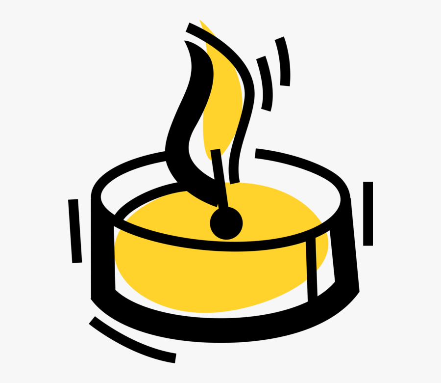 Vector Illustration Of Candle Ignitable Wick Embedded, Transparent Clipart