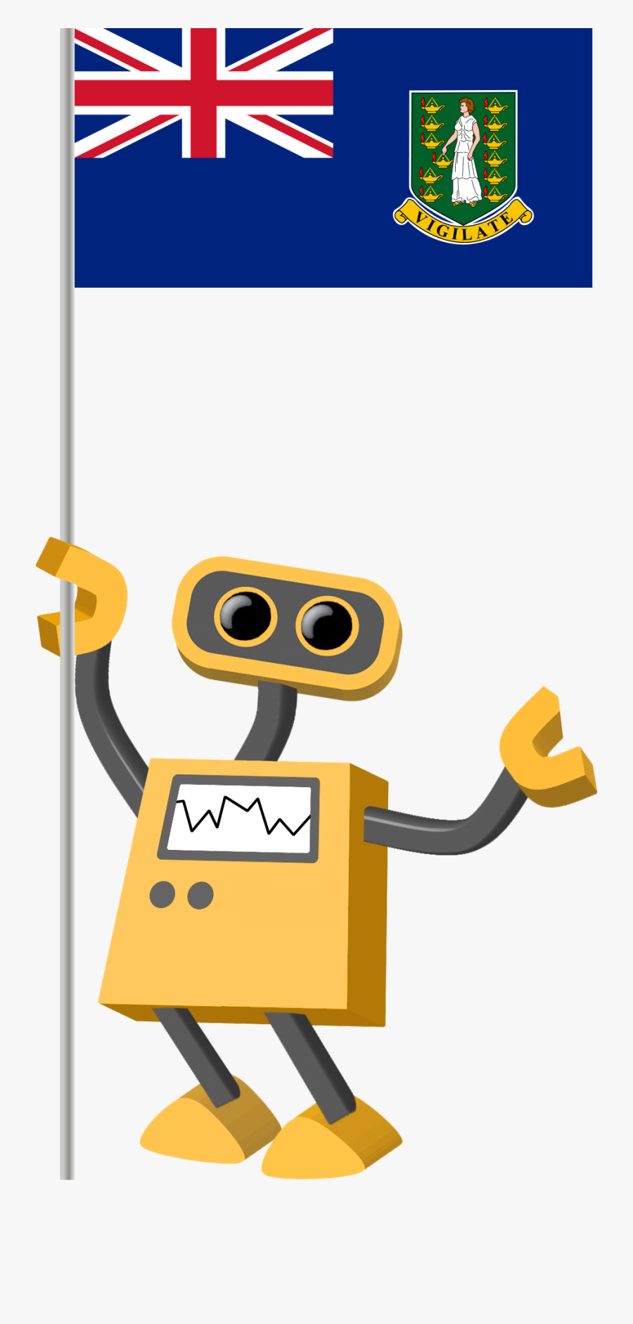 Robot With Stop Sign, Transparent Clipart
