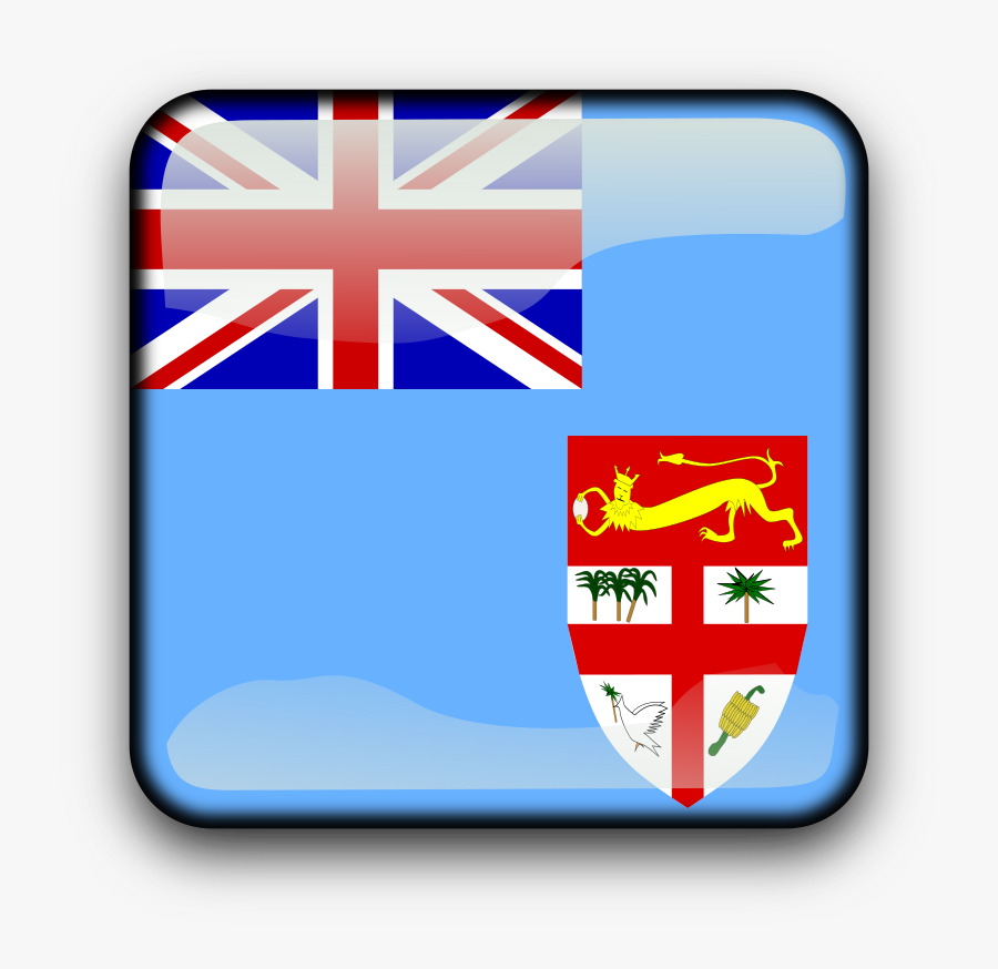 Flag And Shield As A Button - Flag Of Fiji, Transparent Clipart