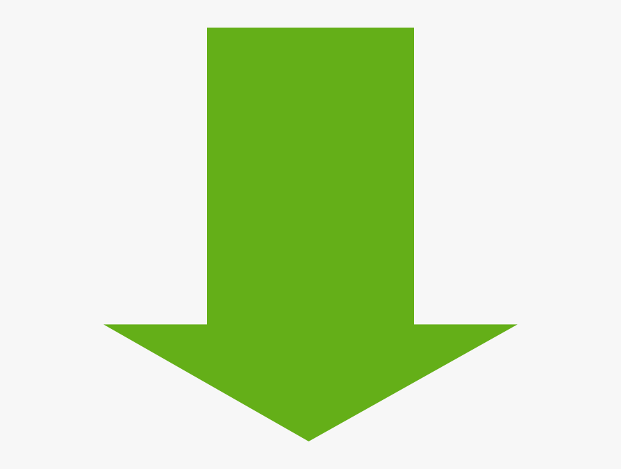 Downward Green Arrow Sign, Transparent Clipart