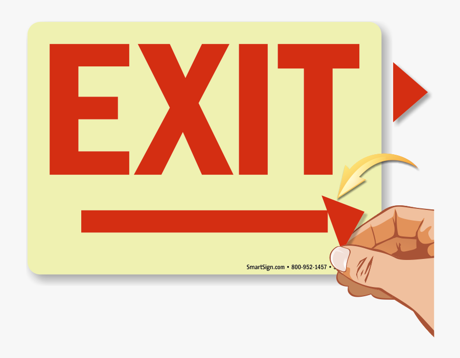 Exit Arrowheads Glow Signs - Danger Open Excavation Sign, Transparent Clipart