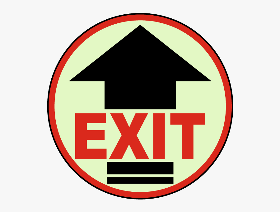Exit Arrow Floor Sign - Circle, Transparent Clipart