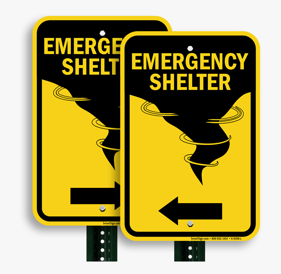 Directional Emergency Shelter Sign - Sign, Transparent Clipart