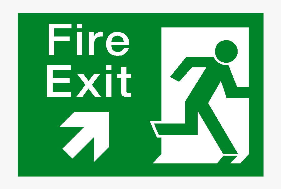 Fire Exit Safety Sign, Transparent Clipart