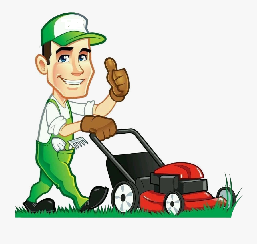Lawn Mowing Cartoon, Transparent Clipart