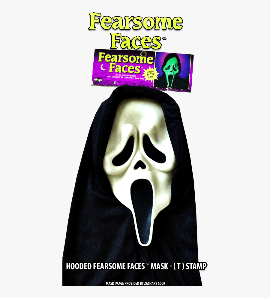 Hooded Fearsome Faces T Stamp Ghostface Mask - Scream Mask, Transparent Clipart