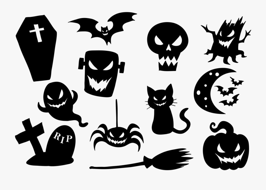 Halloween Icons Vector - Halloween Vector Png, Transparent Clipart