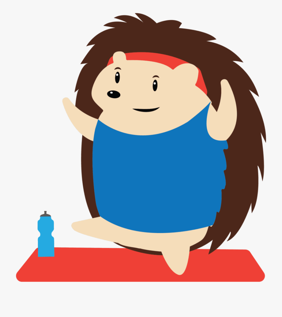 Hubert The Hedgehog Doing Yoga - Cartoon, Transparent Clipart
