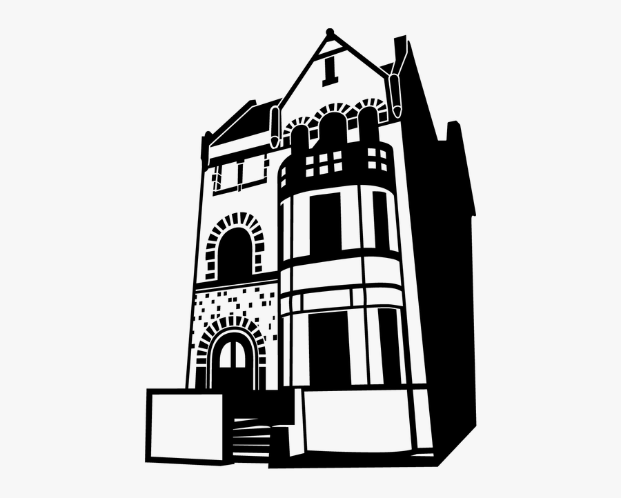 House Black And White Clipart Victorian - Illustration, Transparent Clipart