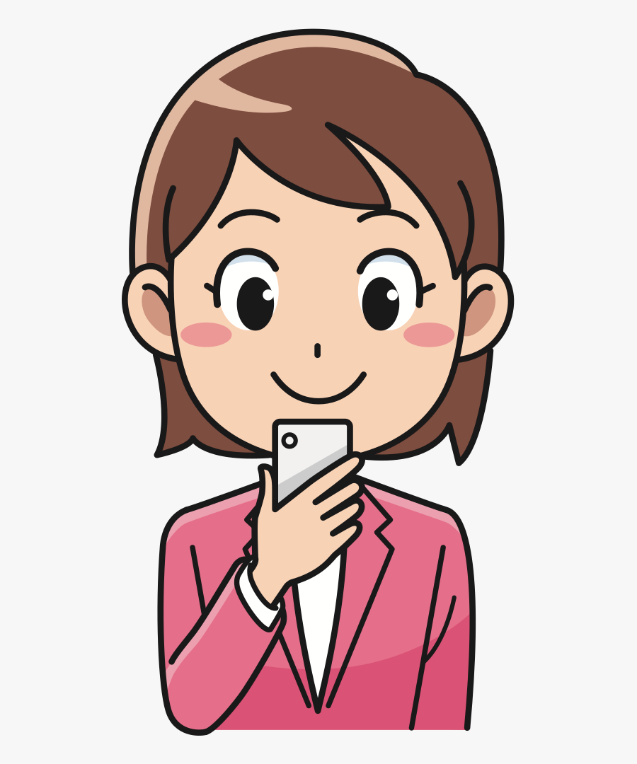 Woman With Smartphone - Man And Woman Clipart Png, Transparent Clipart