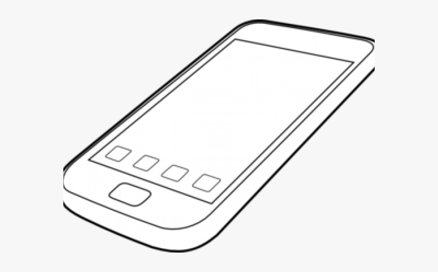 Smart Phone Black And White, Transparent Clipart