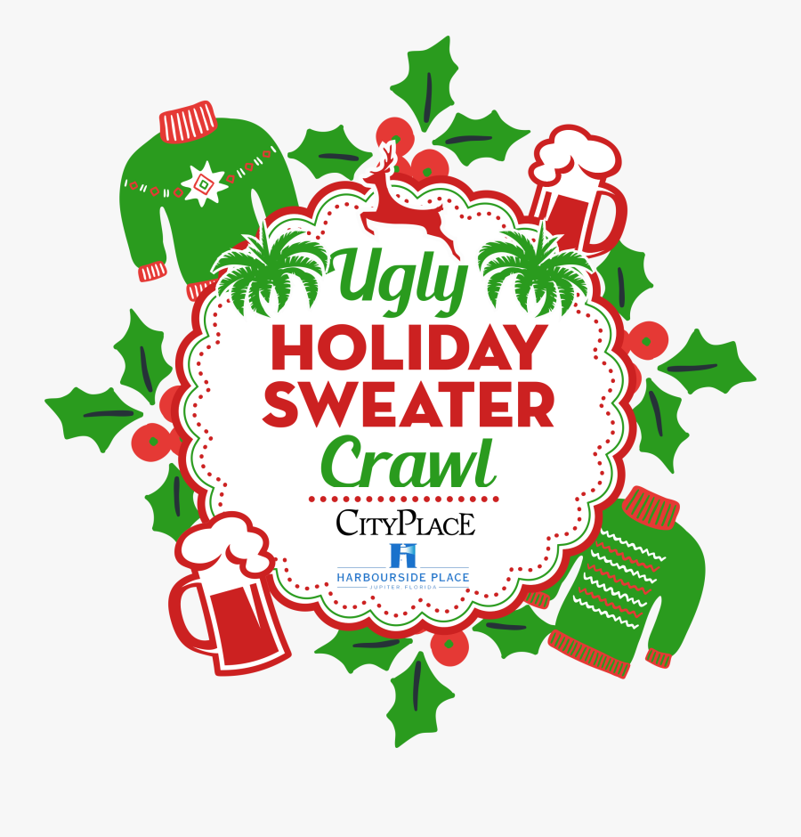 Uglysweaterlogo Cp&hs - Ugly Christmas Sweater Crawl, Transparent Clipart