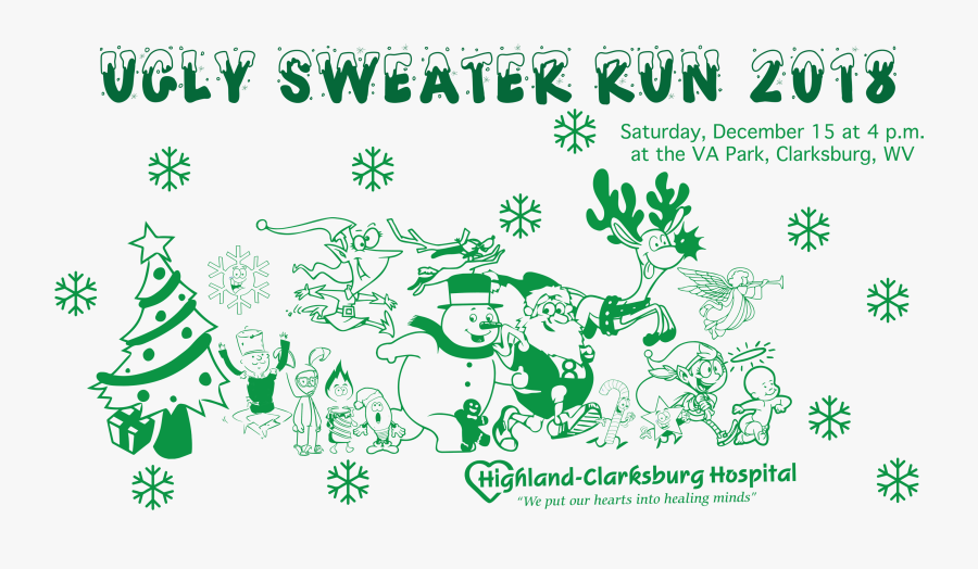 Ugly Sweater Run 5k In Clarksburg Wv, Transparent Clipart