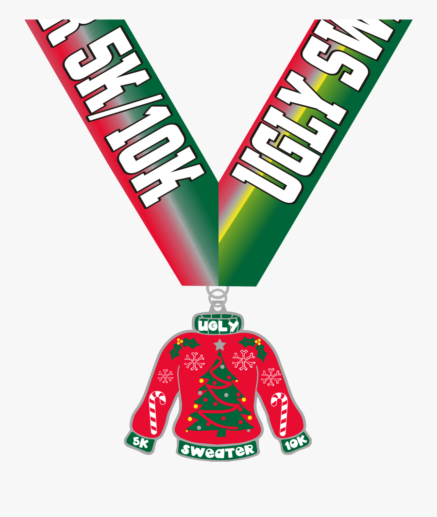 Ugly Sweater Run Medal, Transparent Clipart