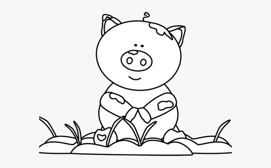 Black White Pig Cute, Transparent Clipart