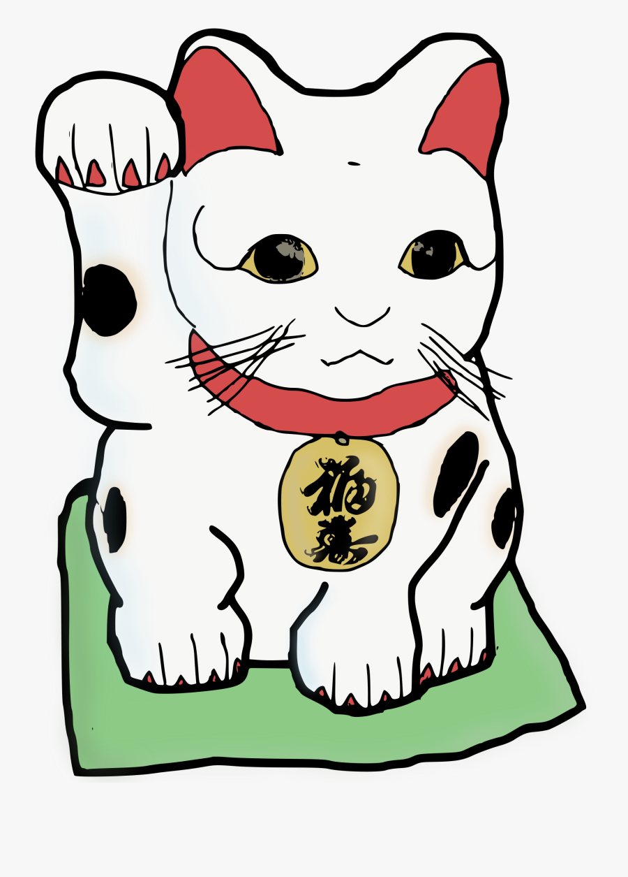 Maneki Neko Big Image - Transparent Background Cat Clipart Png, Transparent Clipart