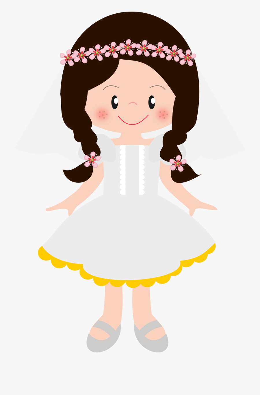 Girls In Their First Communion Clip Art - Daminhas De Casamento Png, Transparent Clipart