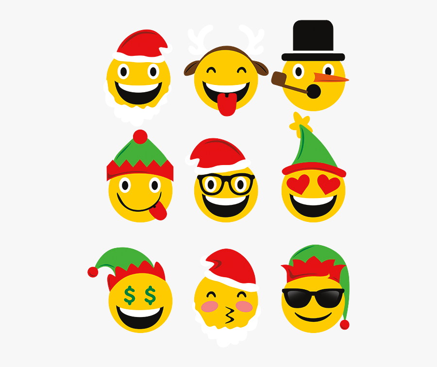 Transparent Christmas Emoji Png - Smiley, Transparent Clipart