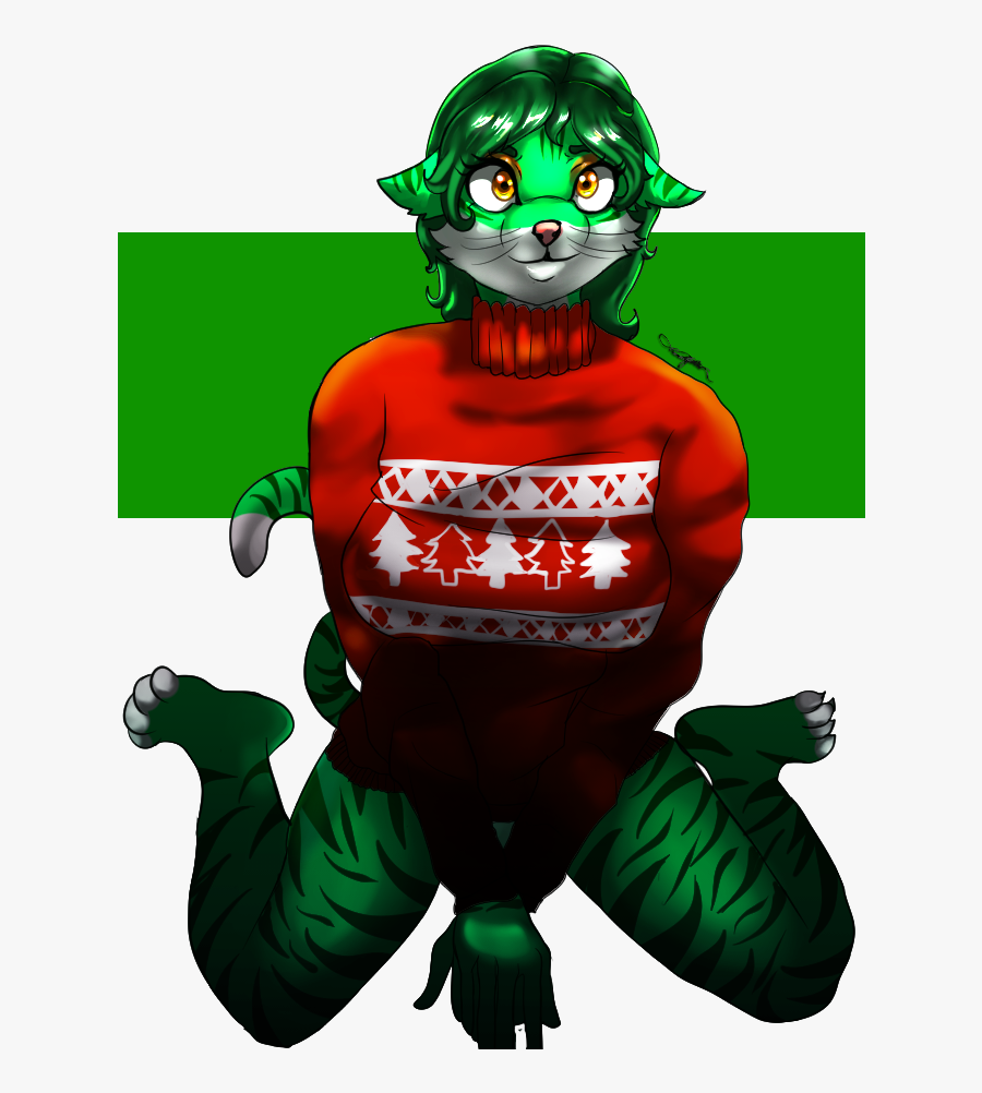 Natalie In An Ugly Sweater - Illustration, Transparent Clipart