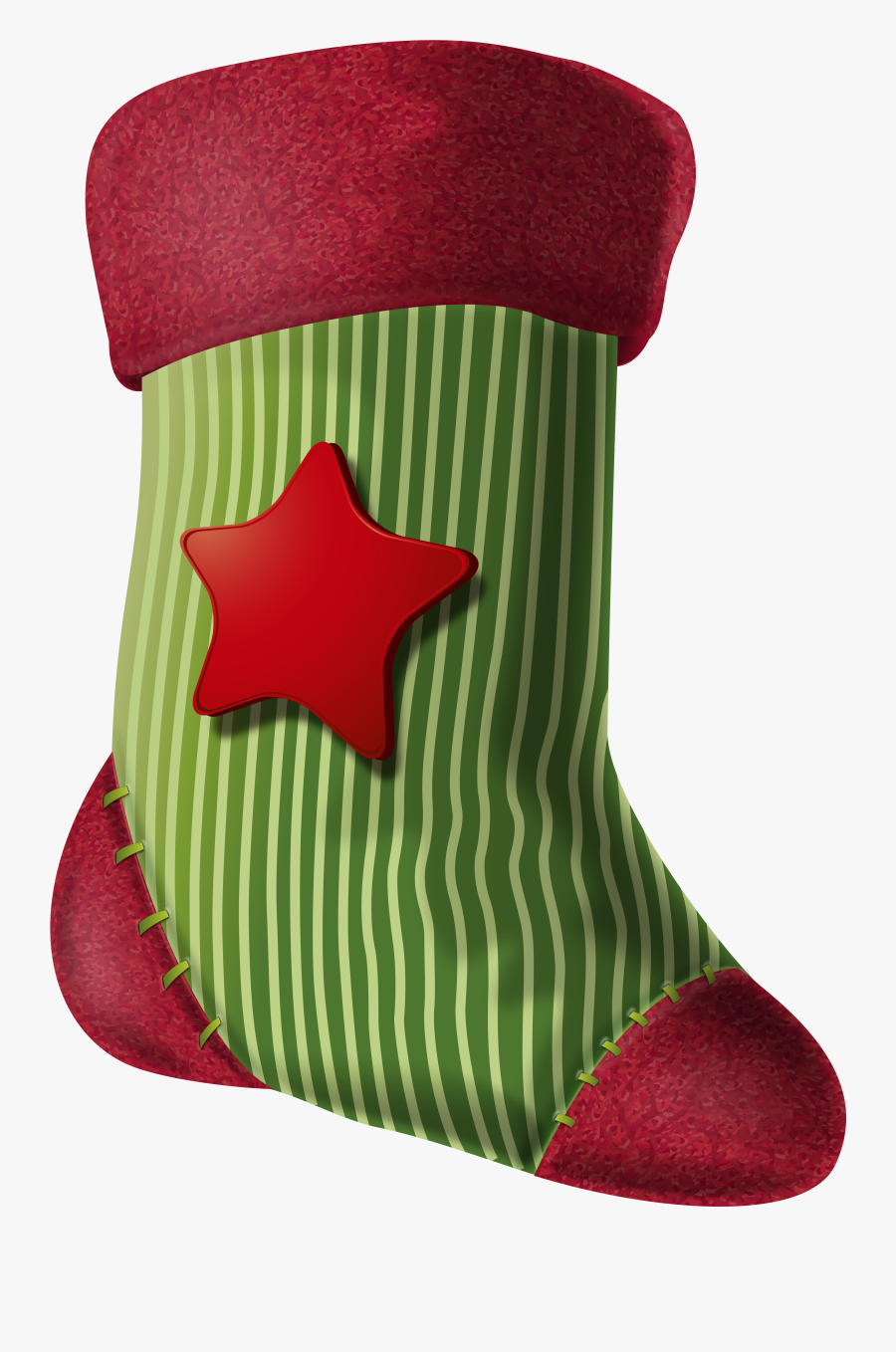Star With Christmas Stocking Png Free Photo Clipart - Transparent Background Christmas Stocking Png, Transparent Clipart