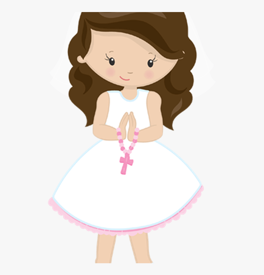 Babyface 66 Communion Baptism Invitations With Clipart - First Communion Girl Clipart, Transparent Clipart