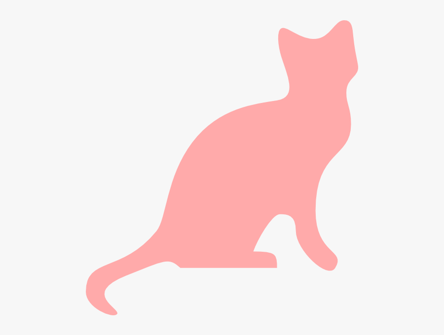 Pink Cat Clipart - Pink Cat Silhouette Png, Transparent Clipart