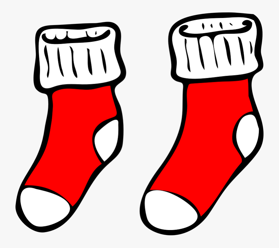 Socks Red Christmas - Socks Clip Art, Transparent Clipart