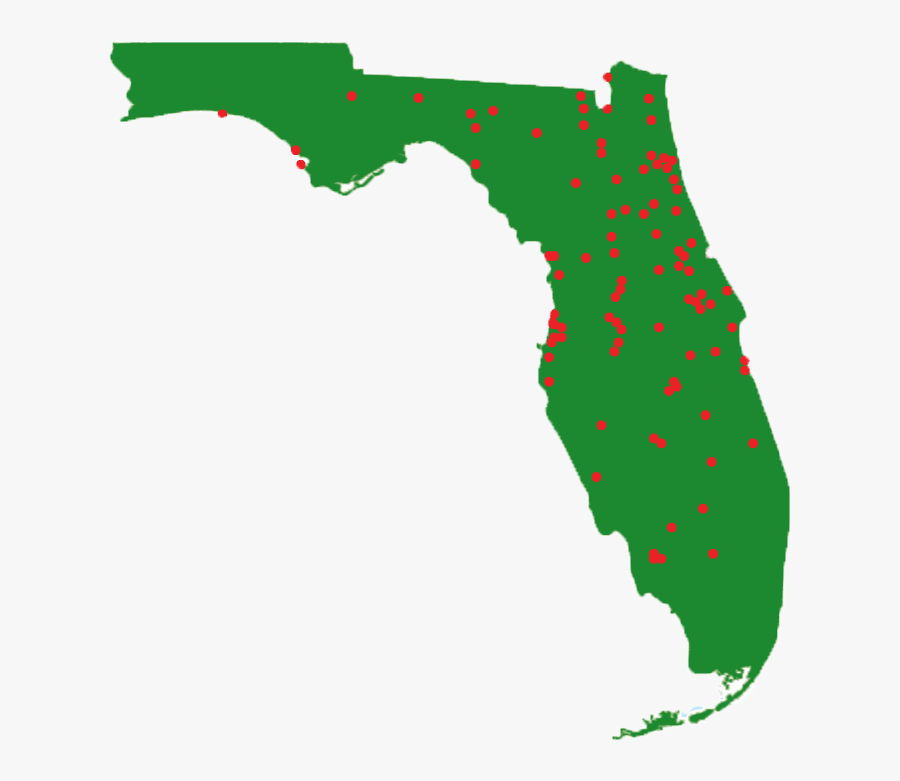 Wildfires Spreading Currently There - Florida Map Vector, Transparent Clipart