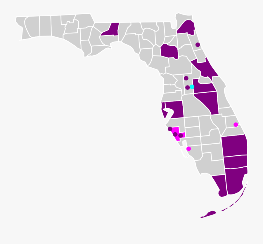 Transparent Florida Clipart Png - Florida Election Map 2018, Transparent Clipart