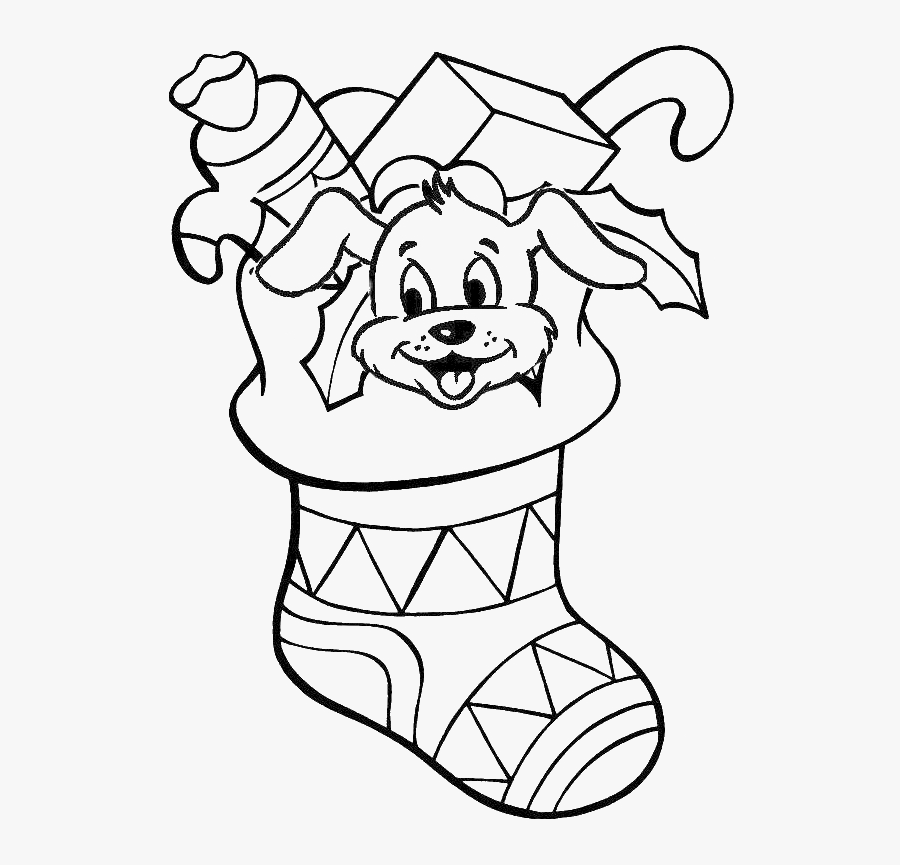 Download A Puppy Dog In A Christmas Stocking Coloring - Christmas ...