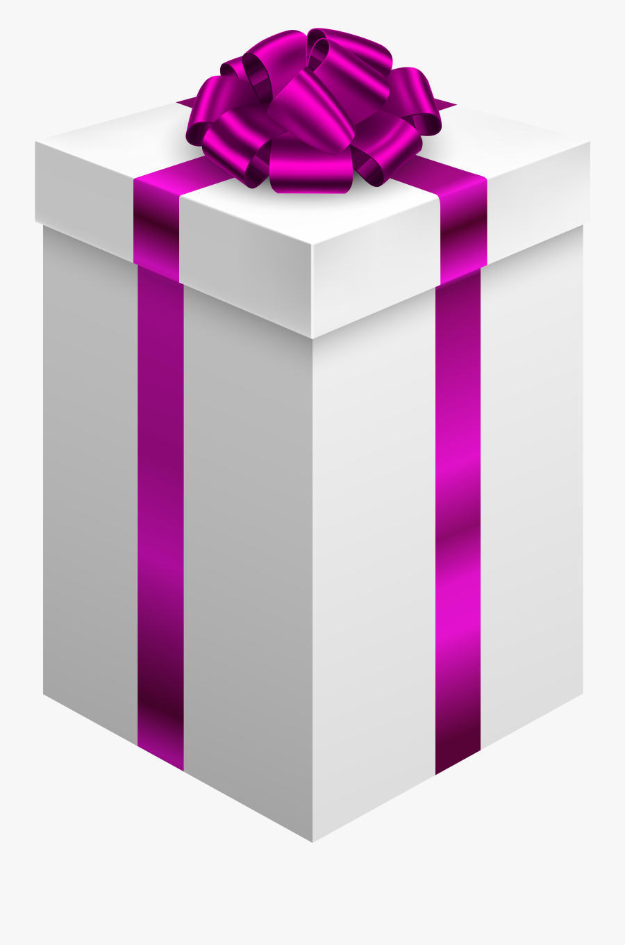Gift Box With Purple Bow Png Clipart - Gift Box Png Transparent, Transparent Clipart