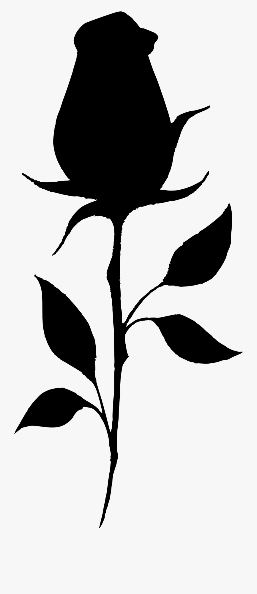 Silhouette Images Free Download - Silhouette Of A Rose, Transparent Clipart