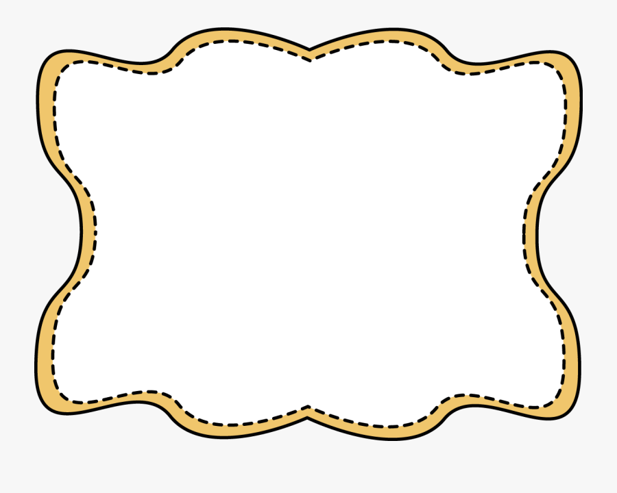 Yellow Wavy Stitched Frame - Cute Frame Clipart, Transparent Clipart
