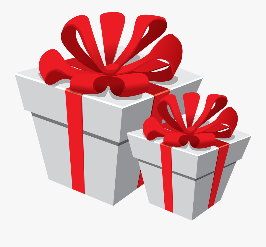 White Gift Boxes With Red Bow Png Clipart - Merry Christmas Images Hd Png, Transparent Clipart