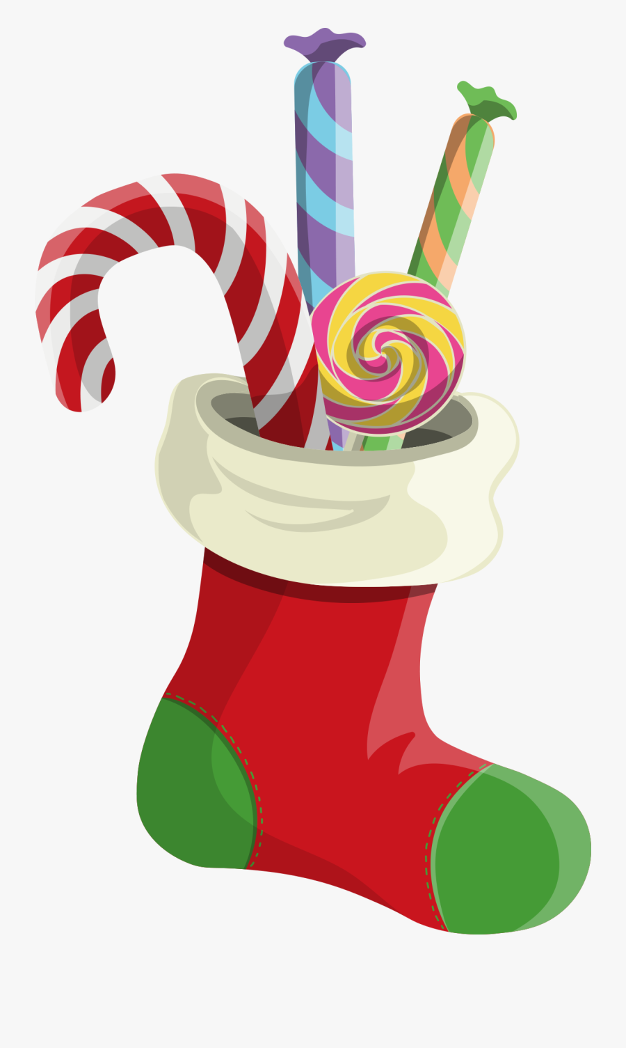 Clip Art Christmas Socks Drawing - Stocking Christmas Cartoon, Transparent Clipart
