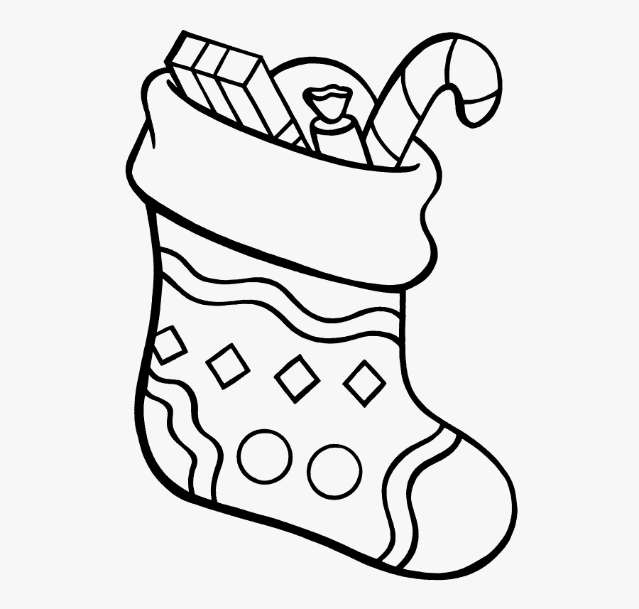 Christmas Stocking Coloring Pages - Coloring Book, Transparent Clipart
