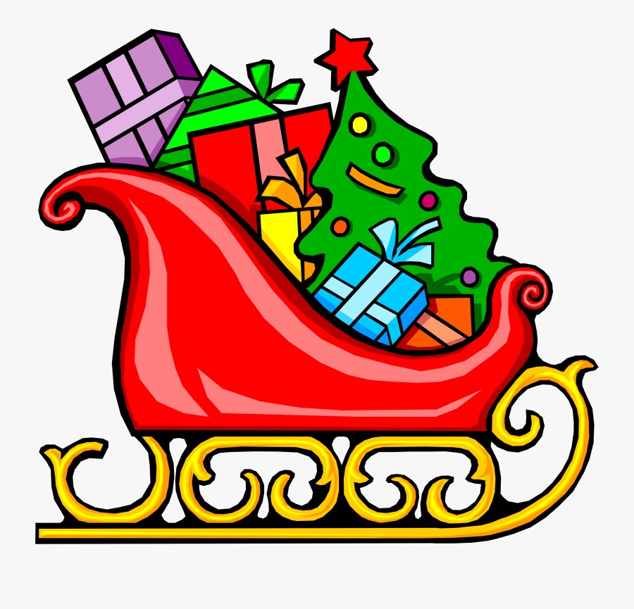 Transparent Christmas Tree With Presents Clipart - Sleigh Clipart, Transparent Clipart