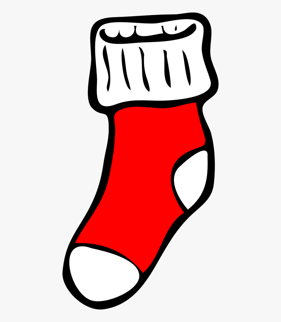 Stocking Christmas Sock Red Xmas Isolated - Socks Clip Art, Transparent Clipart