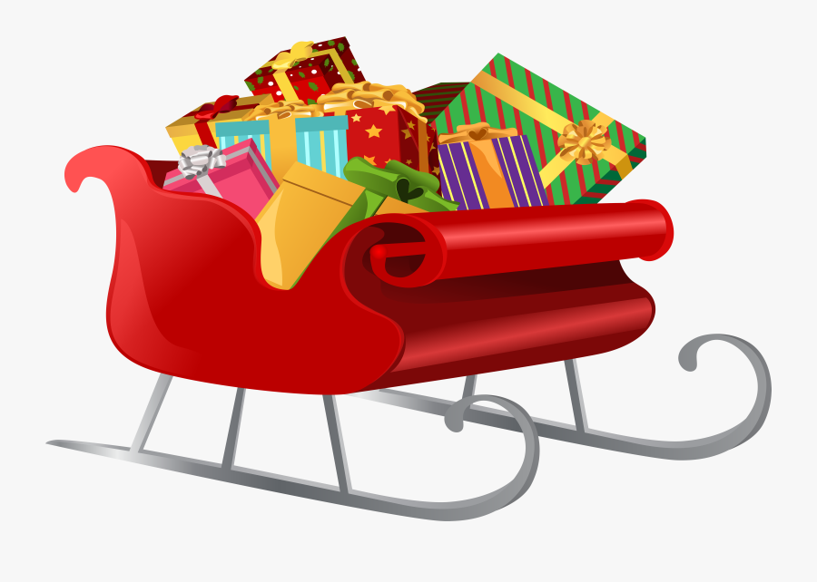 Santa Sleigh With Gifts Png Clip Art Image - Sleigh Clipart Png, Transparent Clipart