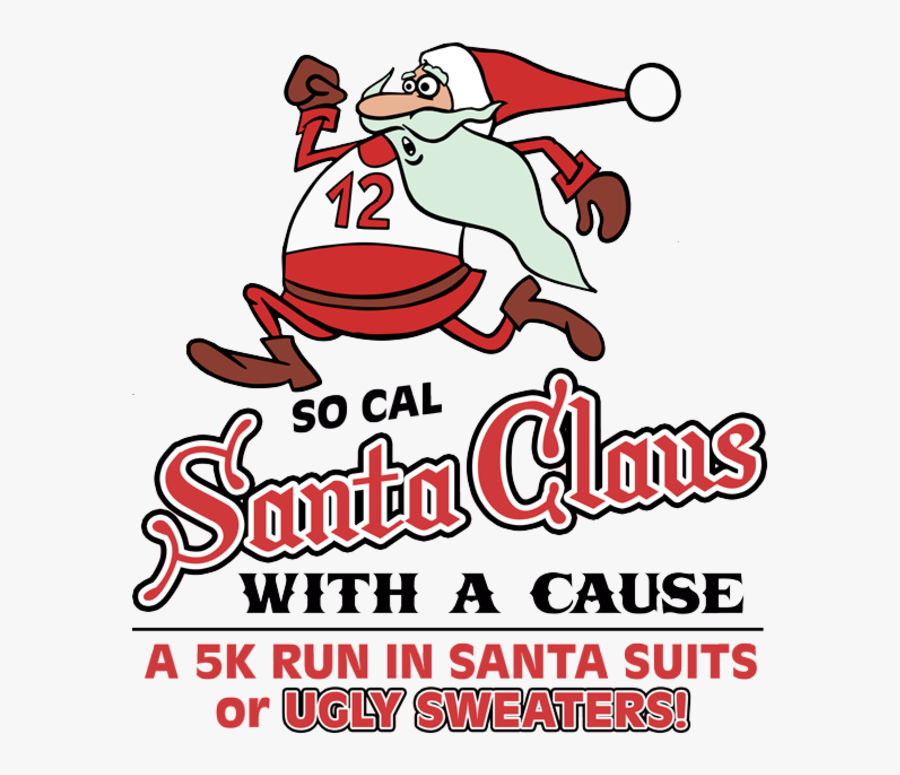 Santa Claus With A Cause 5k/10k - Santa Claus Running Png, Transparent Clipart
