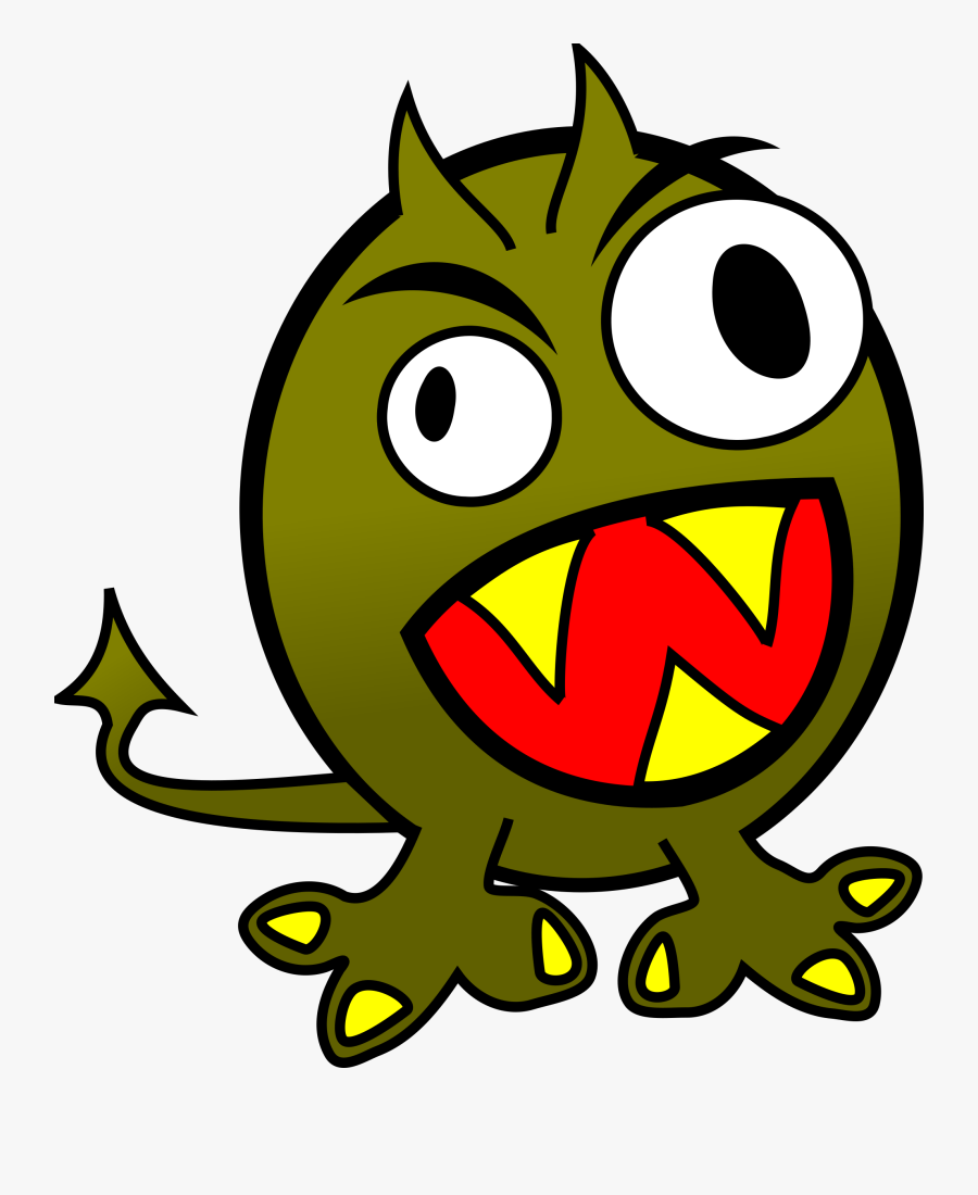 Small Funny Angry Monster - Monster Clip Art, Transparent Clipart