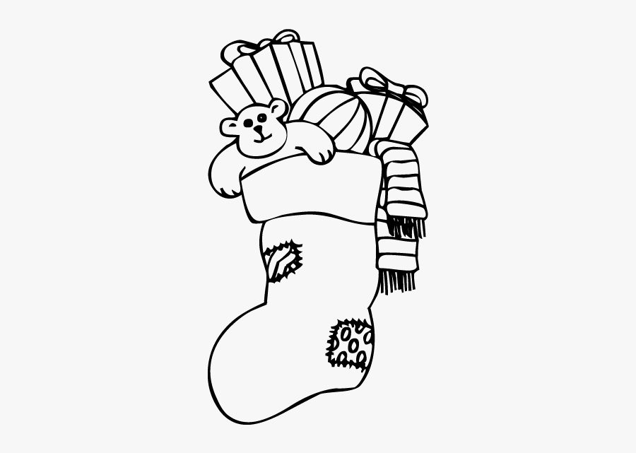 Christmas Stocking - Coloring Pages, Transparent Clipart