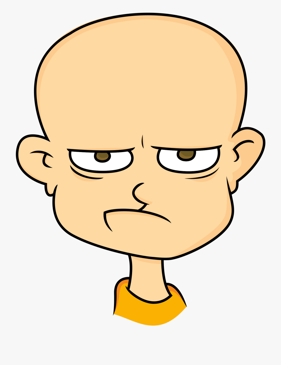 Clip Art Angry Face - Angry Bald Guy Cartoon, Transparent Clipart