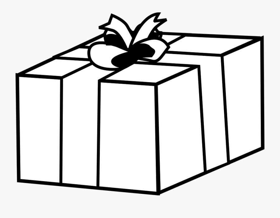 Gift Present Bow - Birthday Gift Clipart Black And White, Transparent Clipart
