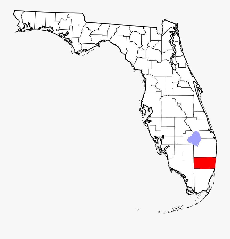 A High Likelihood Of Zika Local Transmission In Miami - Lake Okeechobee On Map, Transparent Clipart