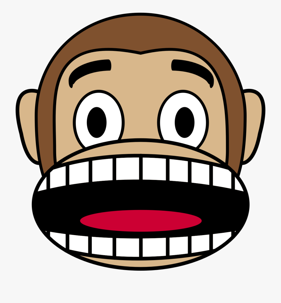 A R T Angry Face Monkey - Monkey Open Mouth Cartoon, Transparent Clipart